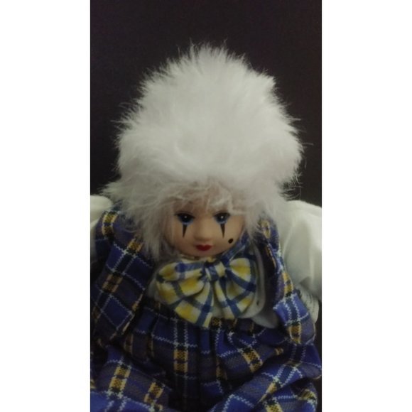 Vintage 6" Hard Plastic Face Mardi Gras Renaissance Clown Jester - Picture 9 of 10